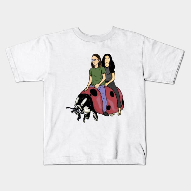 John and yoko riding a beatel Kids T-Shirt by matan kohn